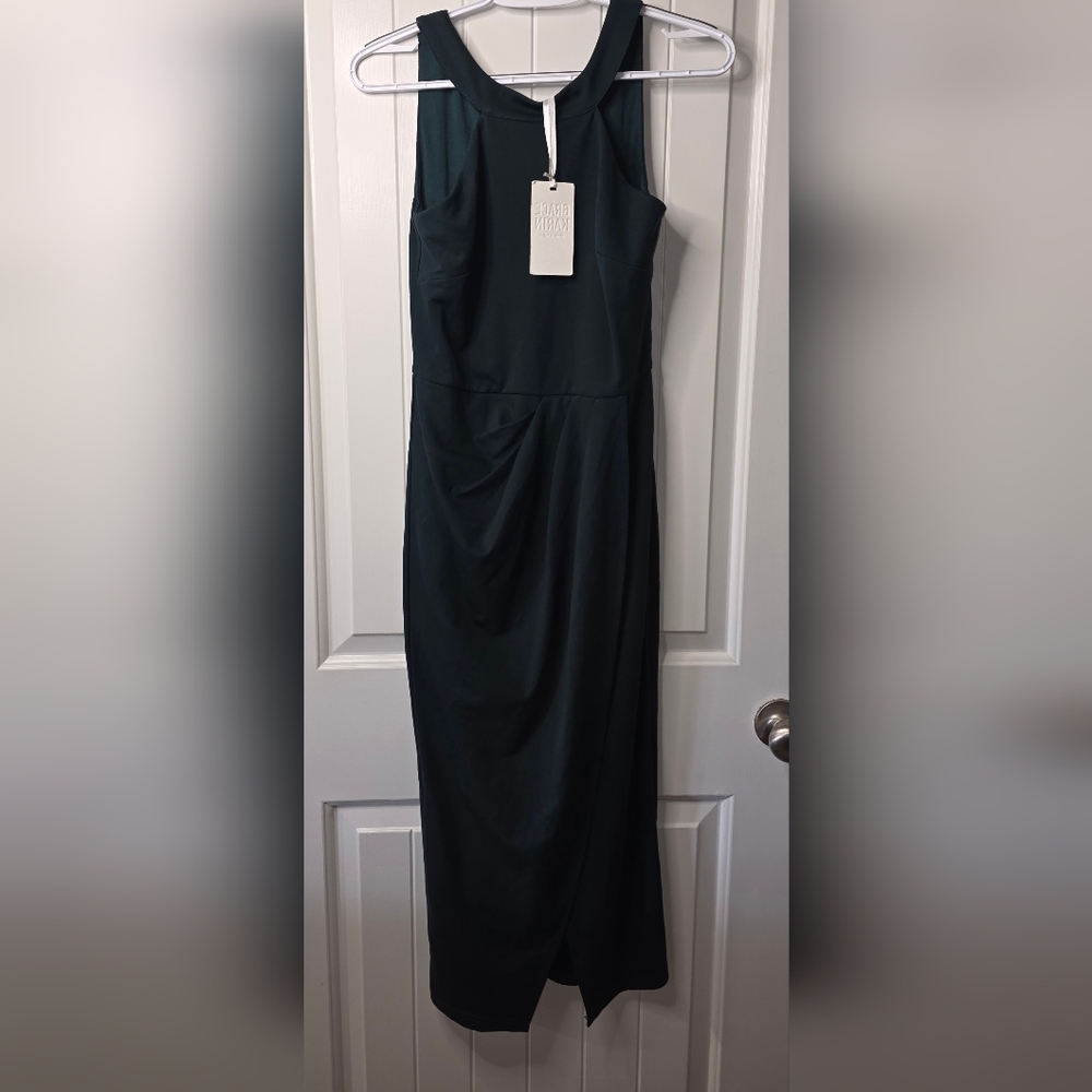 Grace Karin Deep Hunter Green Midi Evening Dress NWT Size S